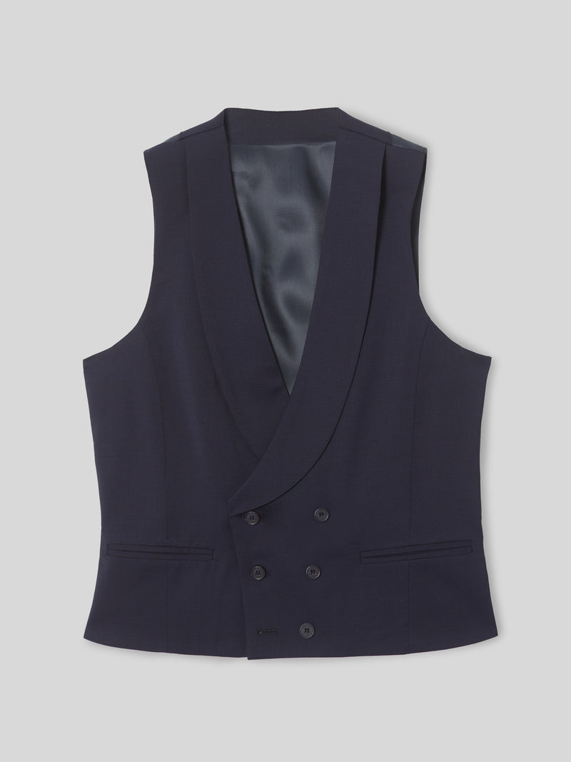 Colete de vestir stretch com decote redondo azul claro