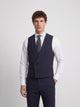 Light blue stretch dress vest with round neck