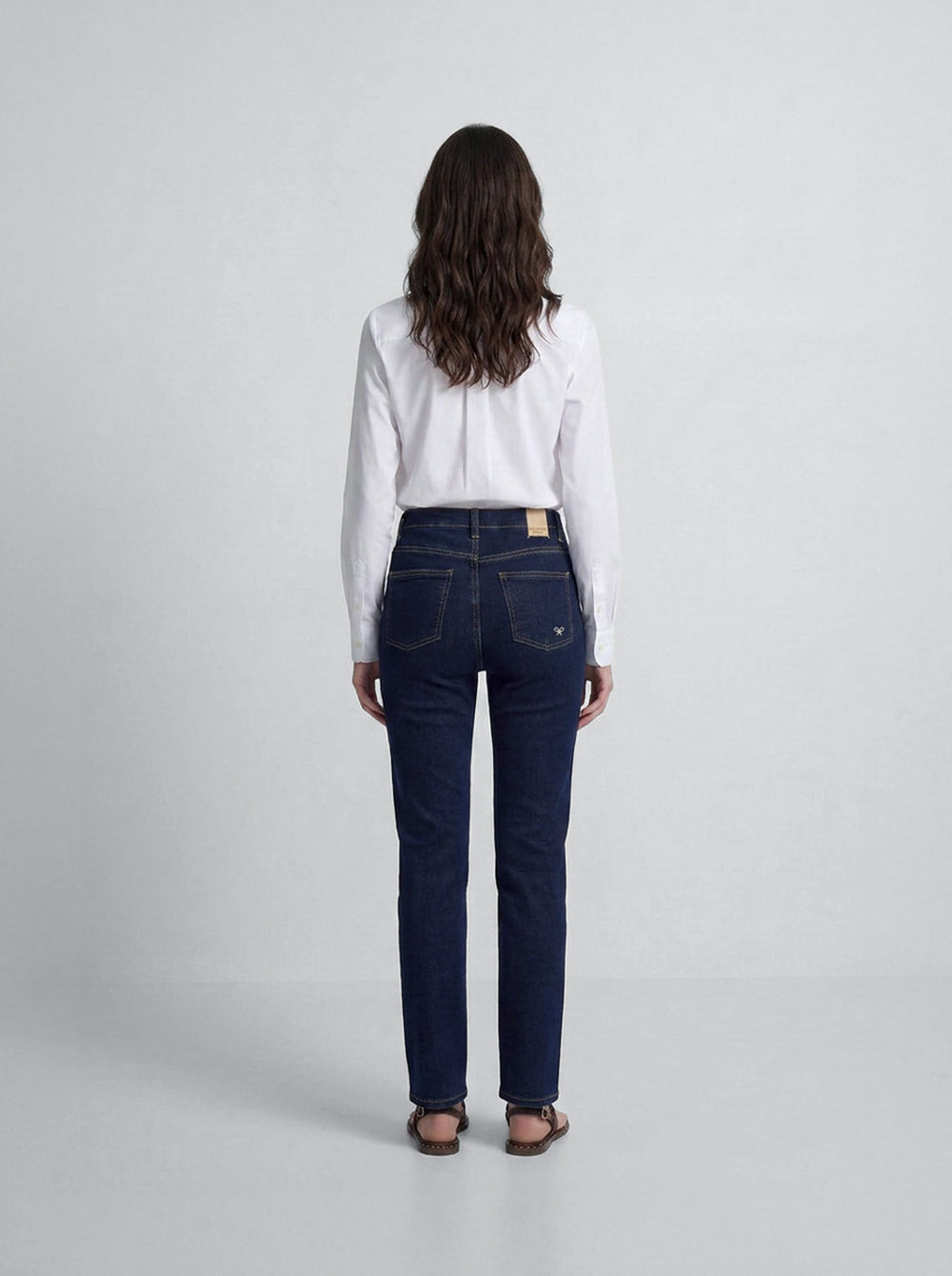 Pantalon femme boot cut bleu marine