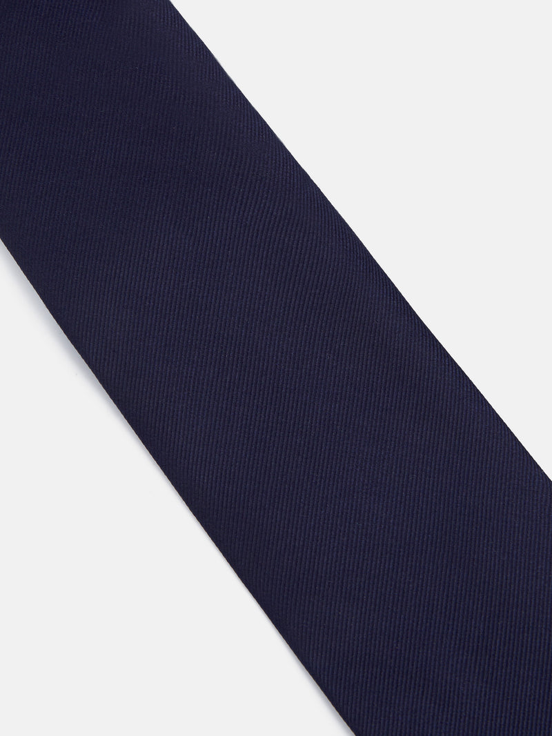 Silbon plain navy blue tie