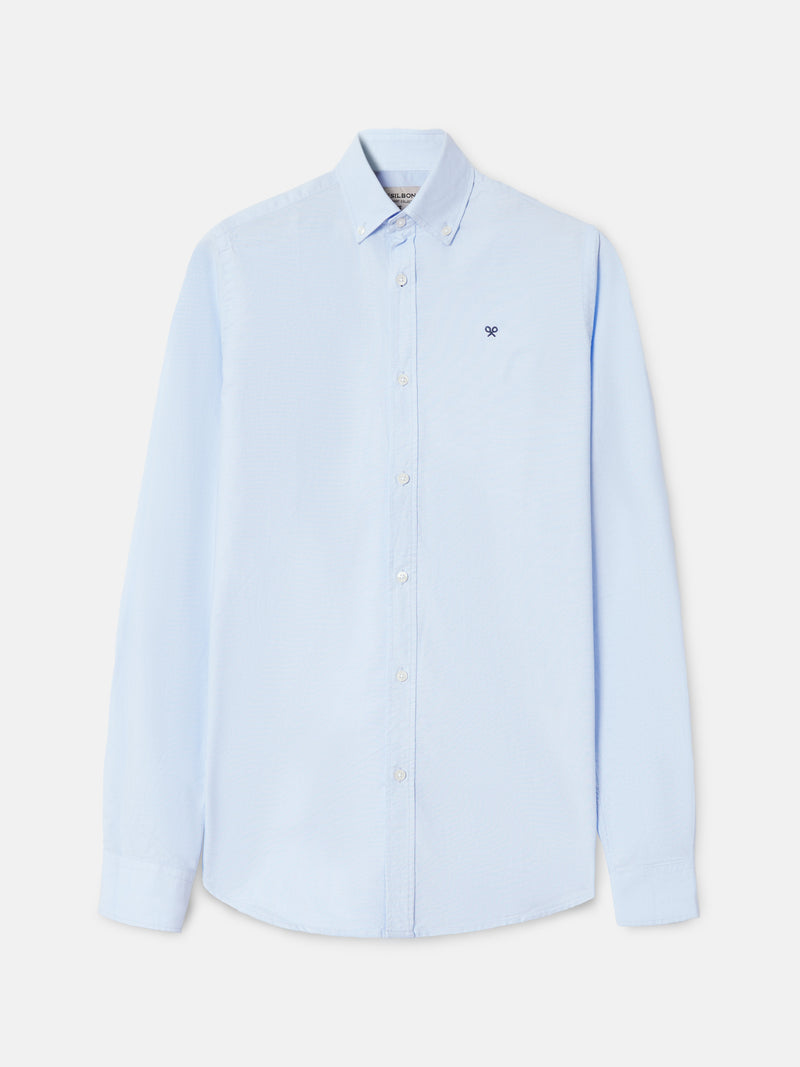 Camisa sport oxford celeste