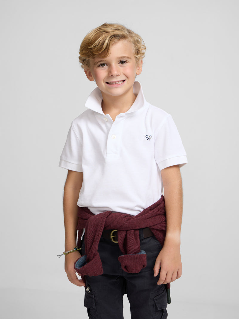 Polo clássico infantil miniraquete branco