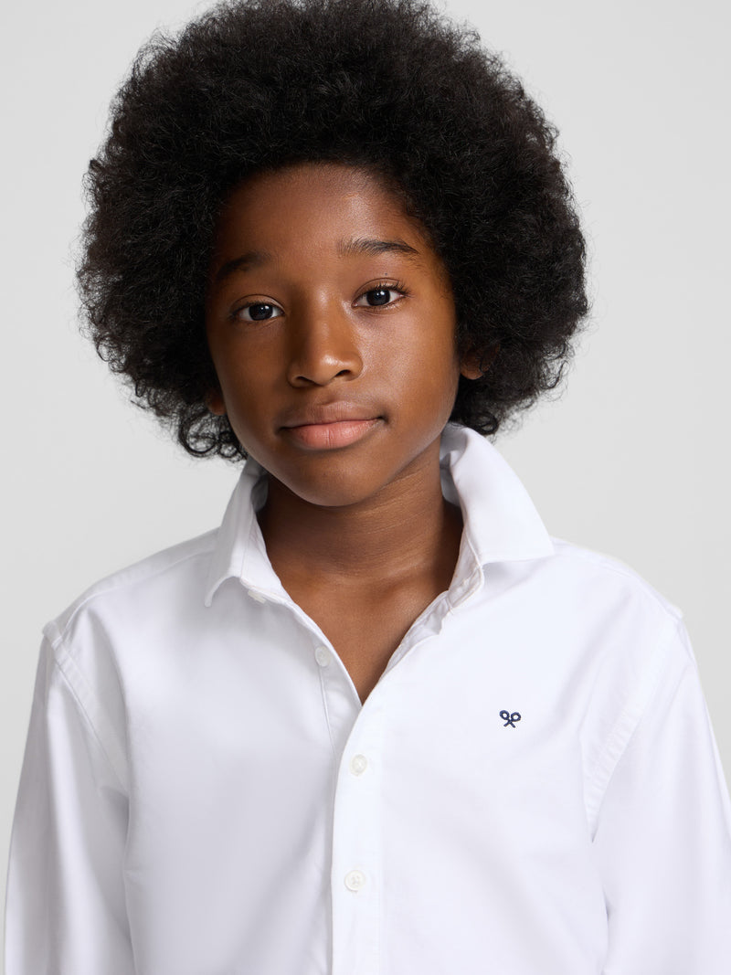 Polo sport classique enfant oxford blanc