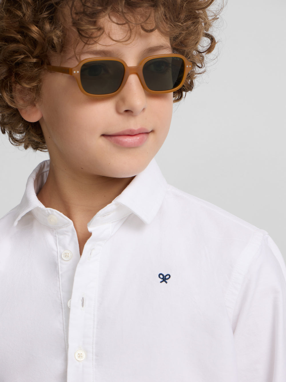 Polo sport classique enfant oxford blanc