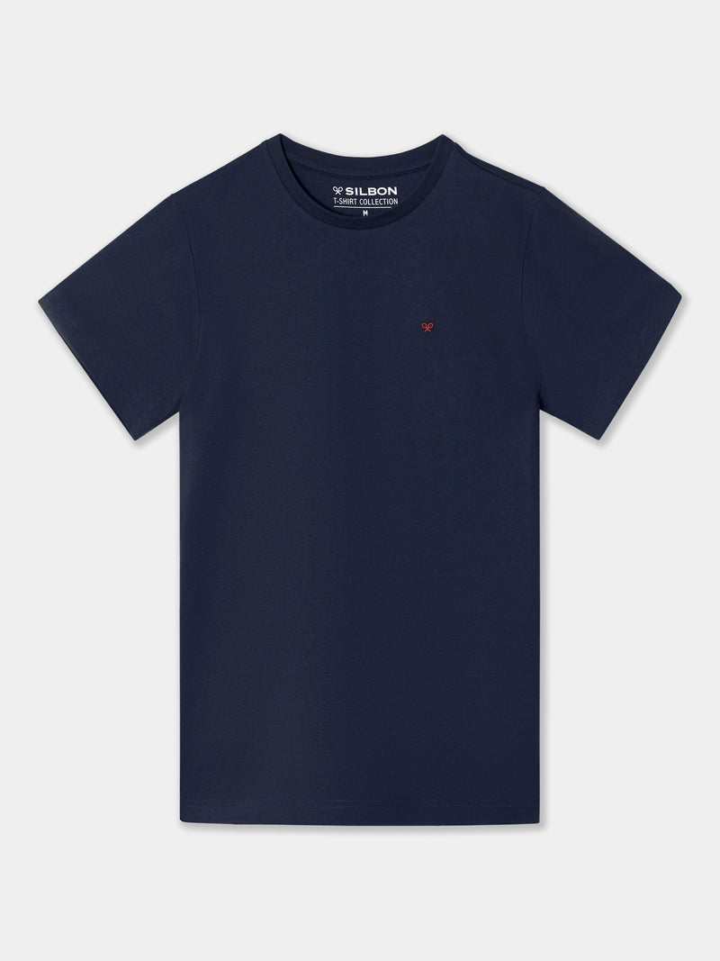Camiseta silbon minilogo azul marino