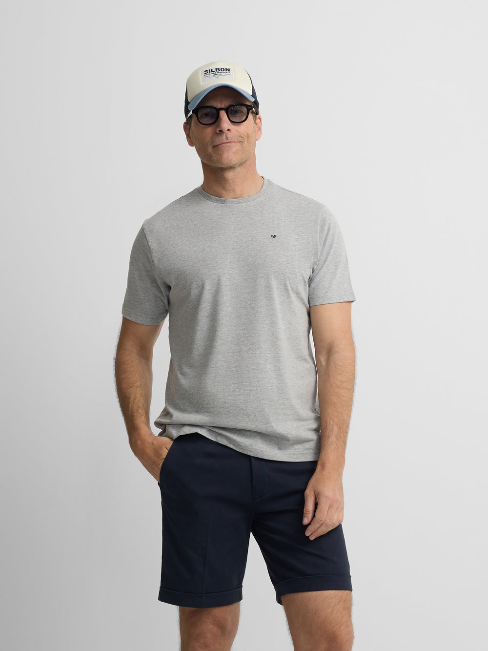 Silbon mini logo grey t-shirt