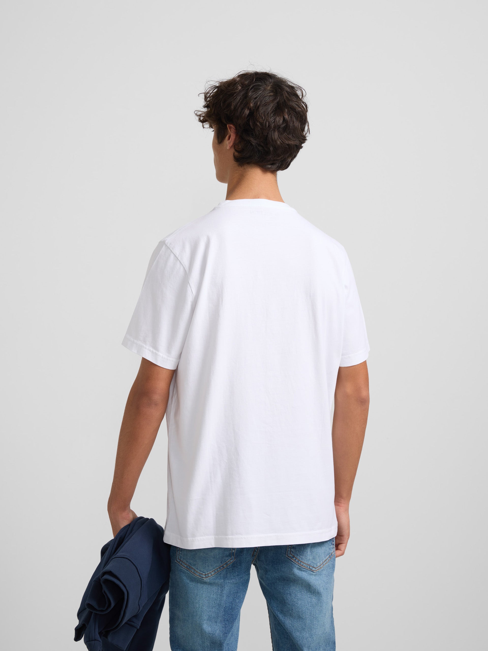 Camiseta silbon raqueta media blanca