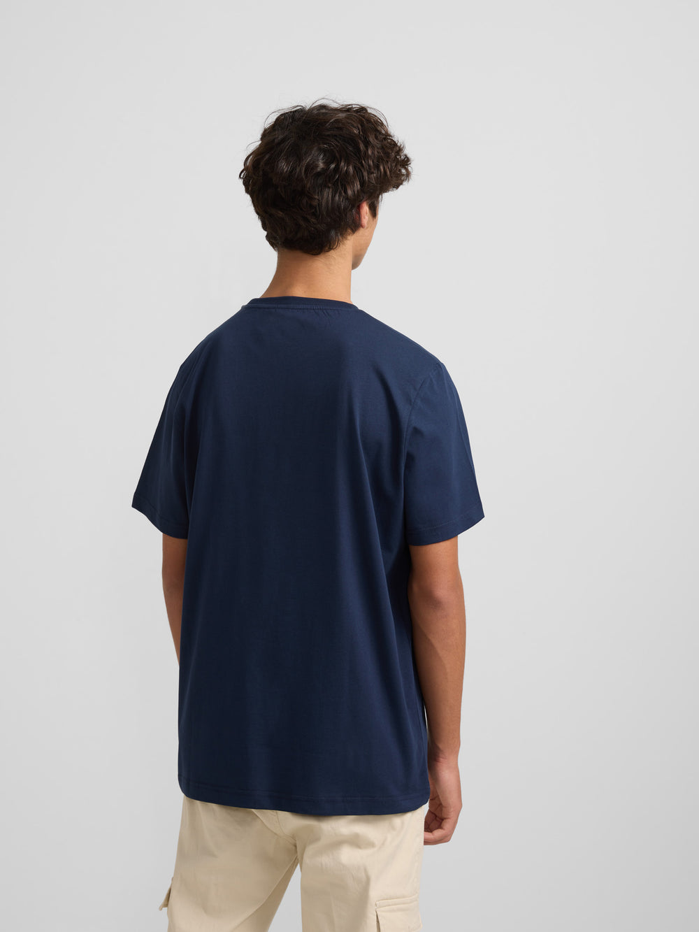 Camiseta silbon raqueta media azul marino