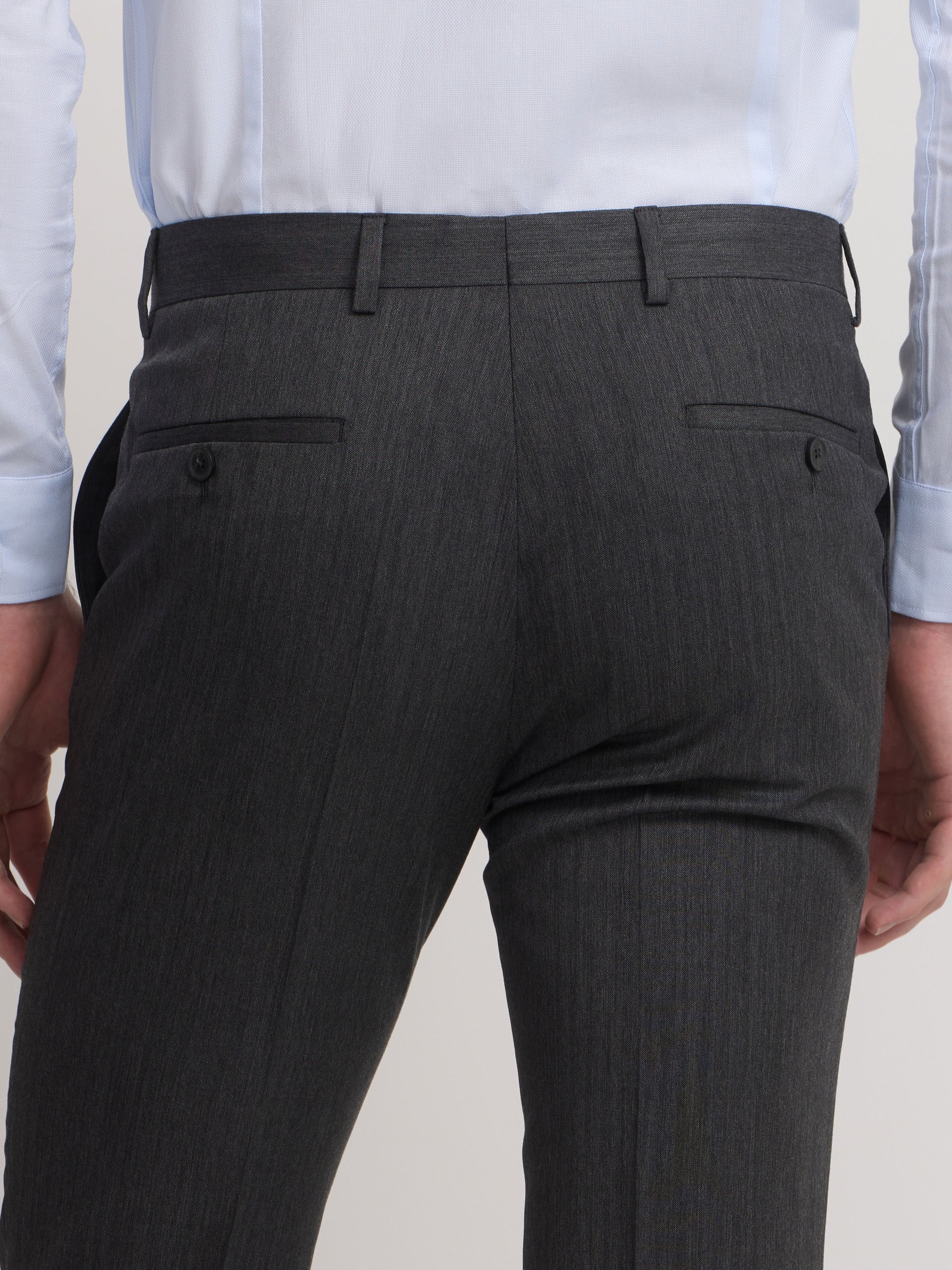 Classic gray herringbone suit trousers