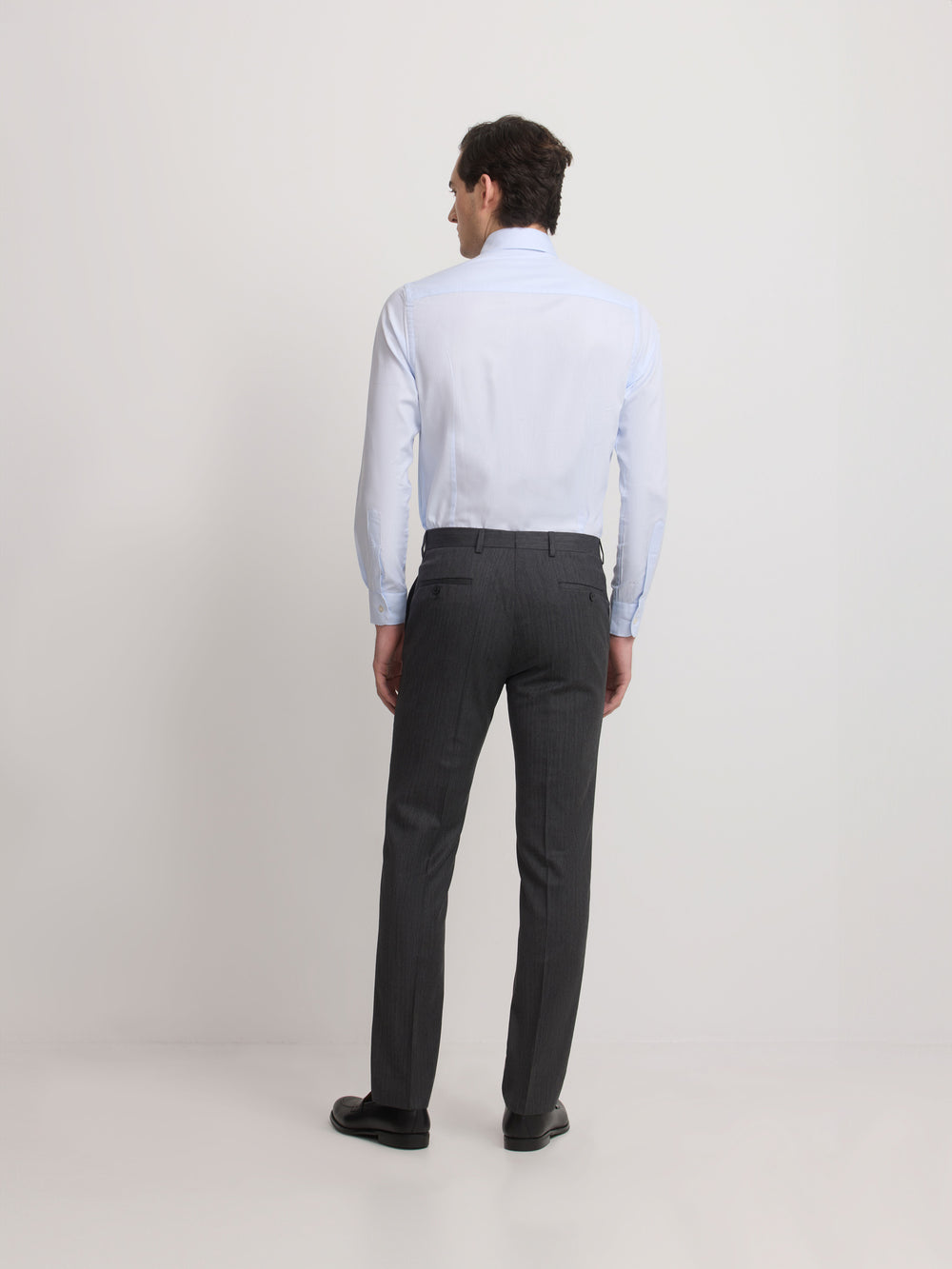 Classic gray herringbone suit trousers