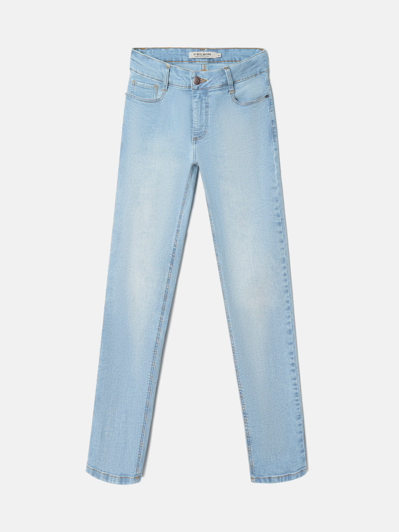 Women's slim fit light denim trousers