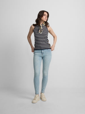 Women's slim fit light denim trousers