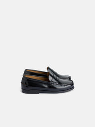 Black kids' loafer shoe