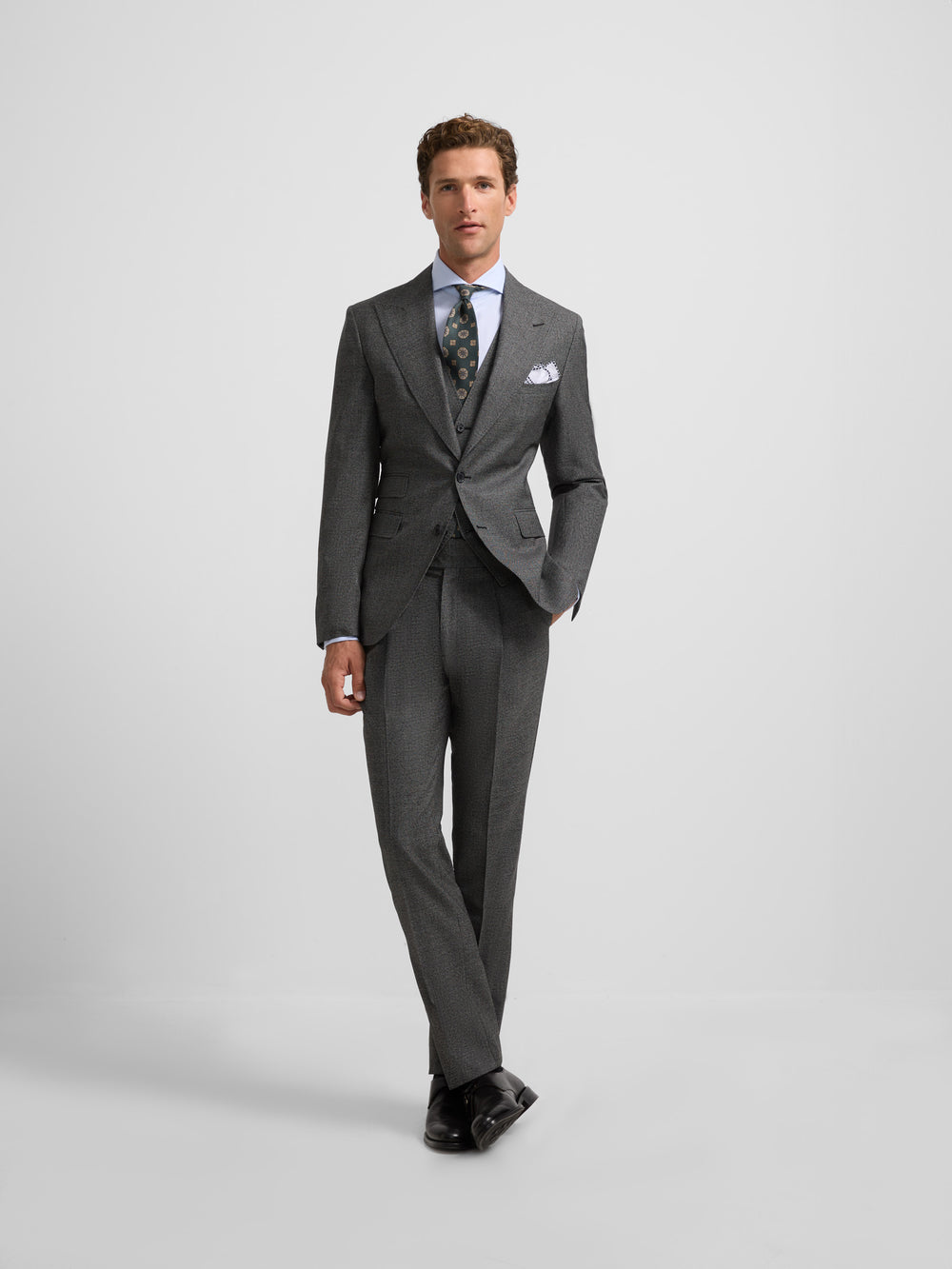 Americana traje pata de gallo gris