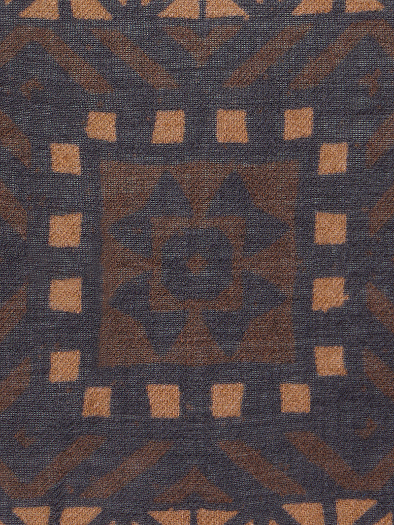 Foulard motifs ethniques marron