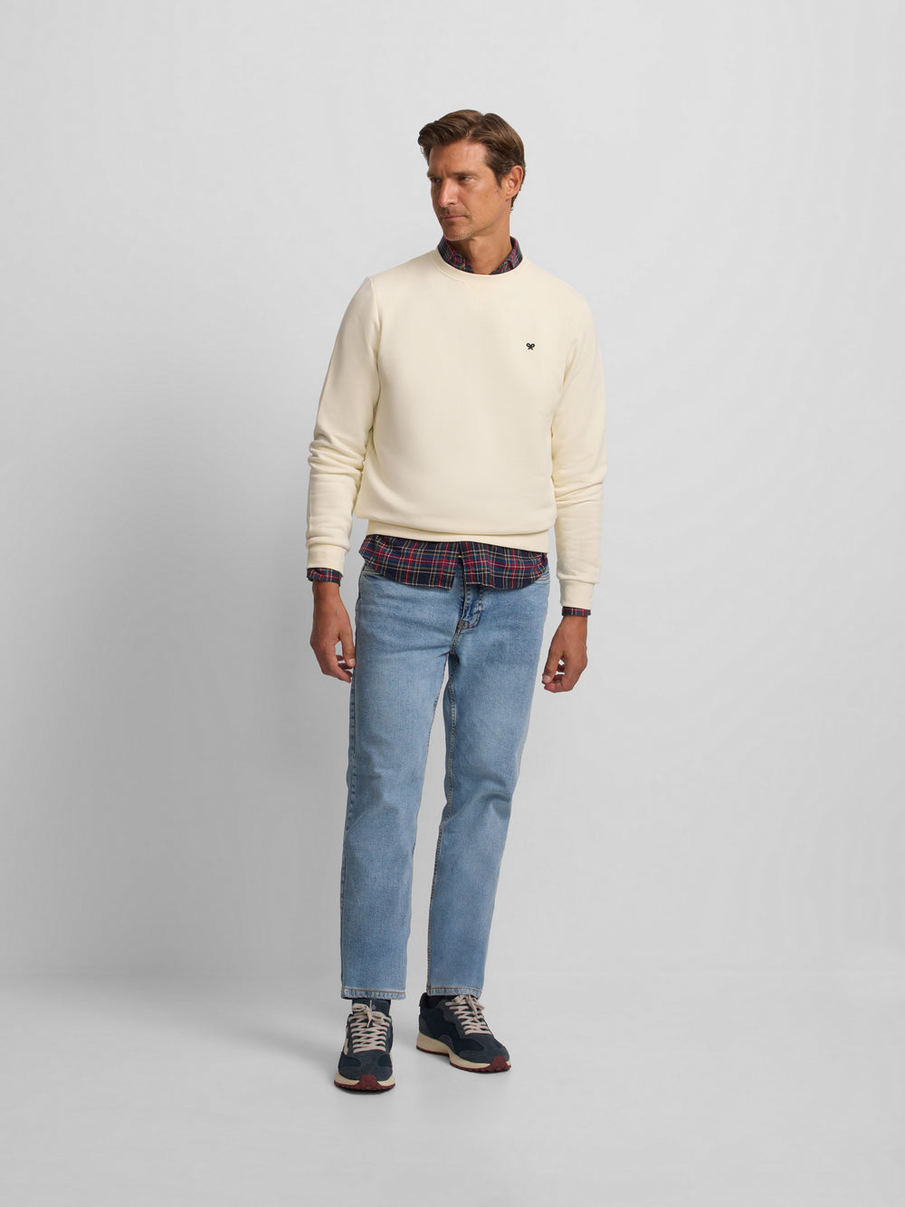 Cream minilogo sweatshirt