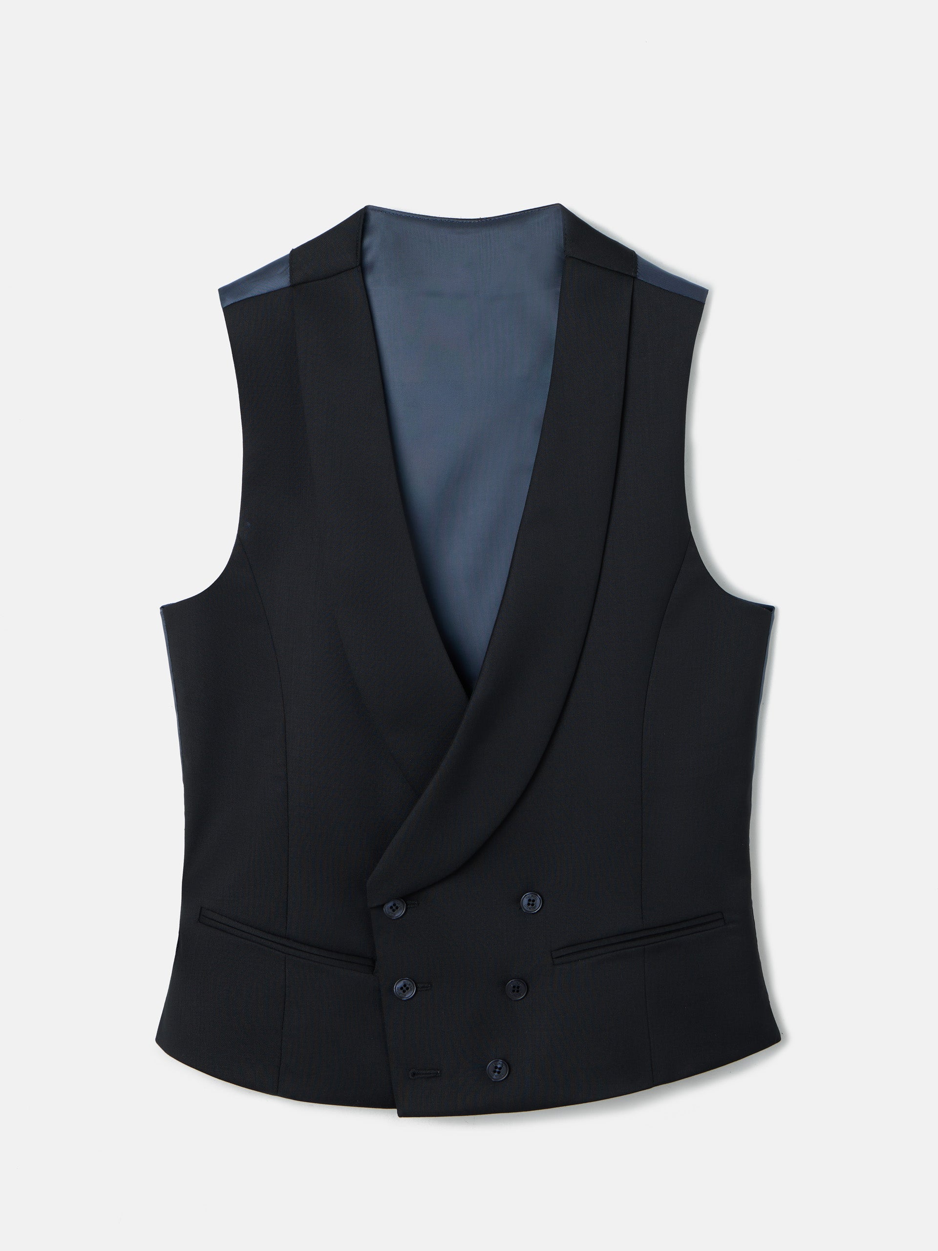 Colete de vestir stretch com gola redonda preto