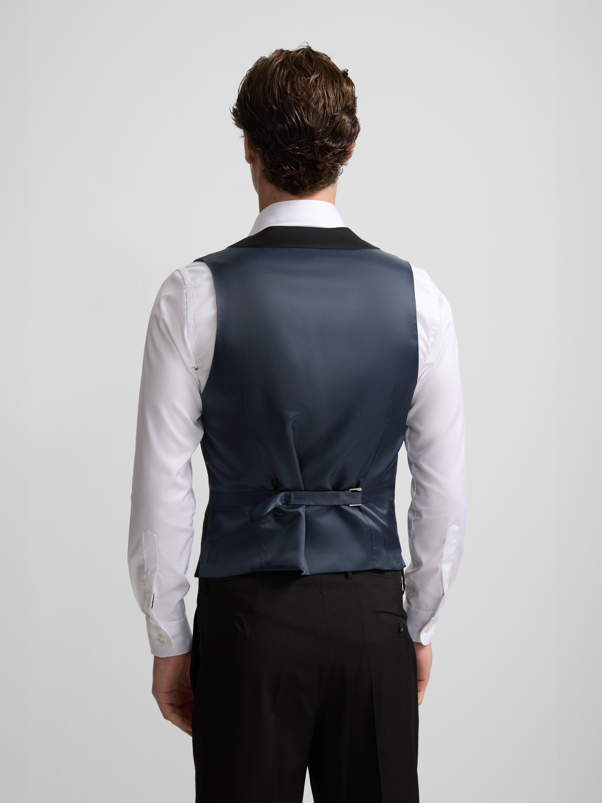 Colete de vestir stretch com gola redonda preto