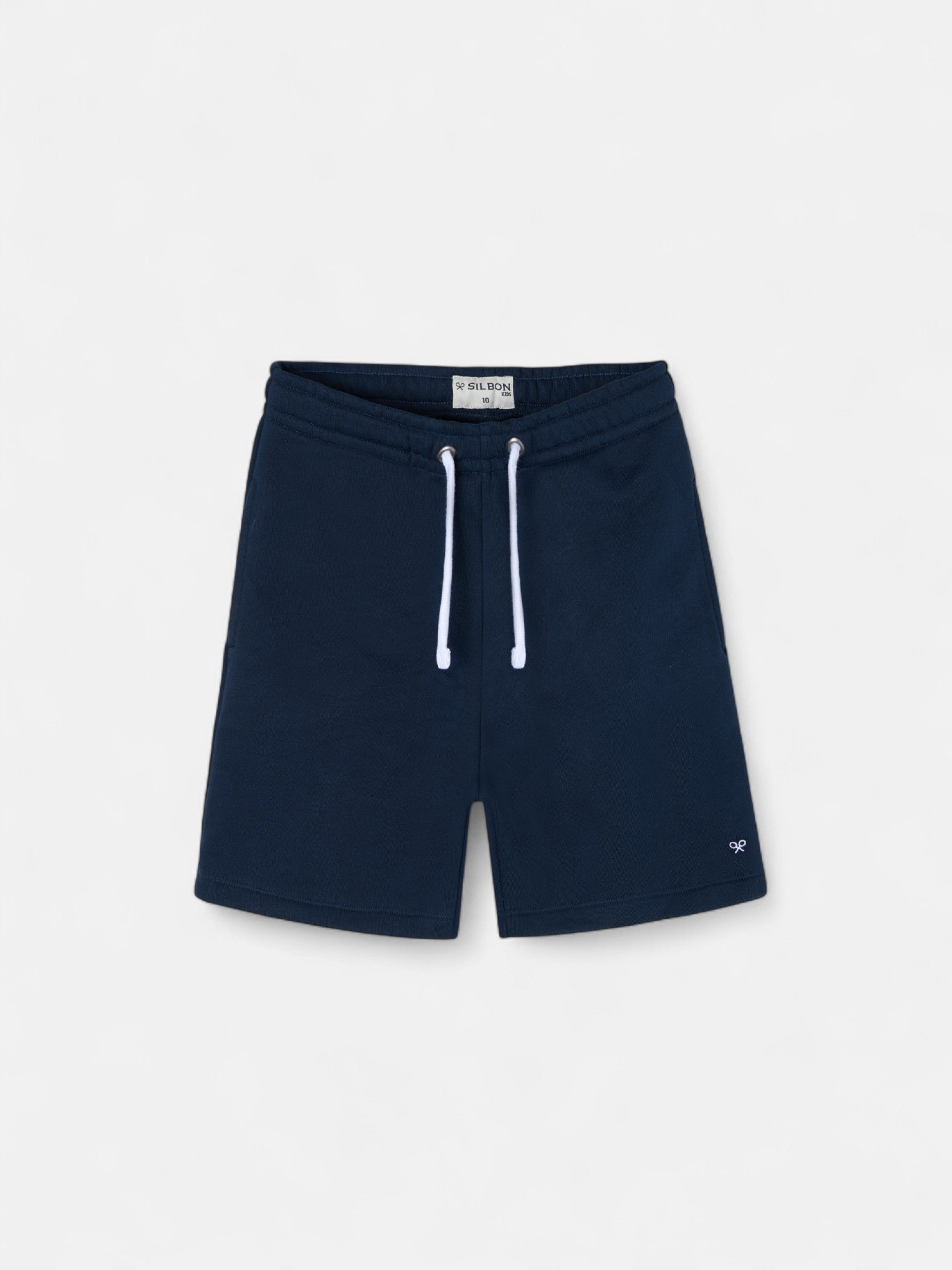 Kids' navy blue sports Bermuda shorts