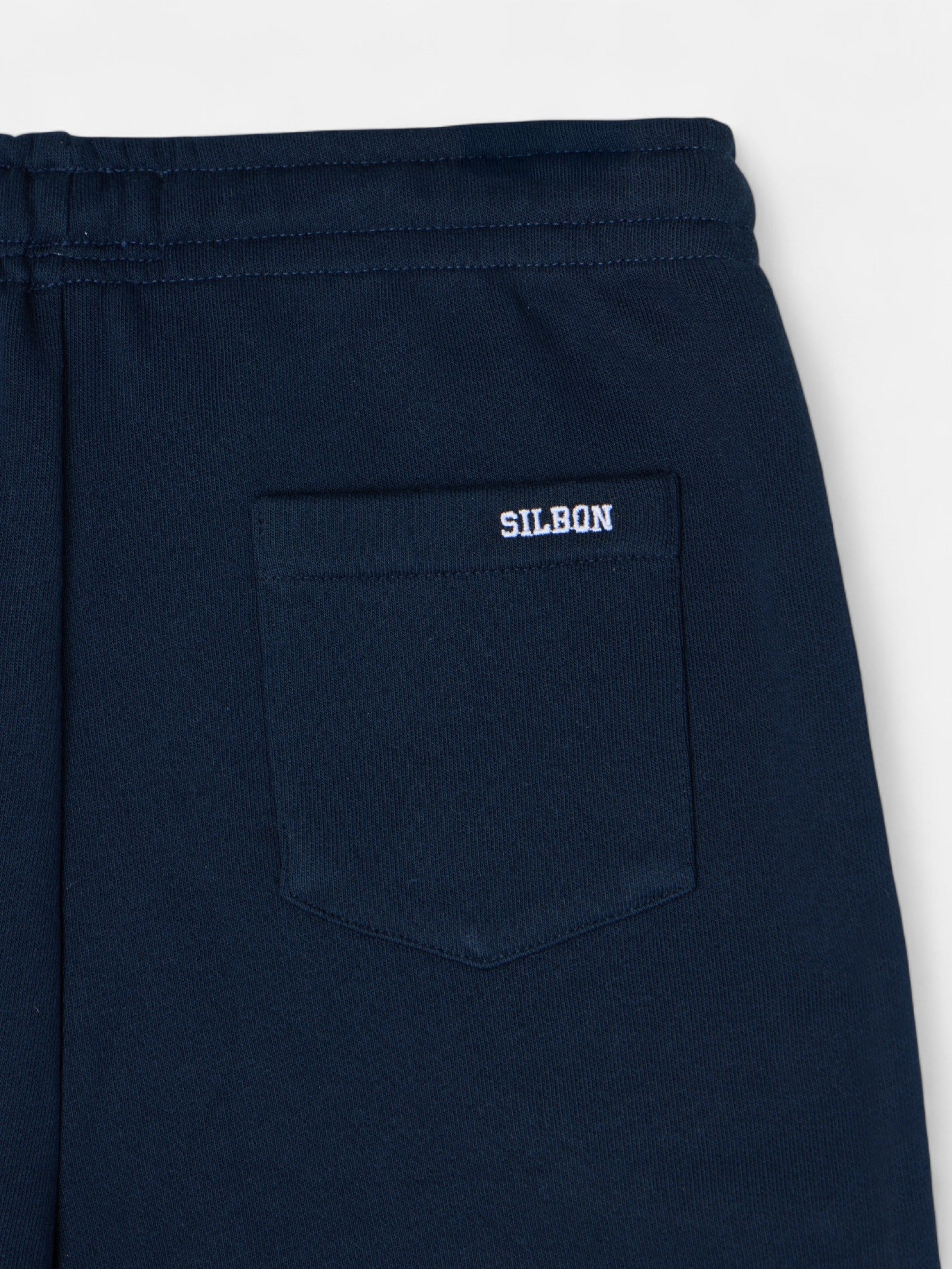 Kids' navy blue sports Bermuda shorts