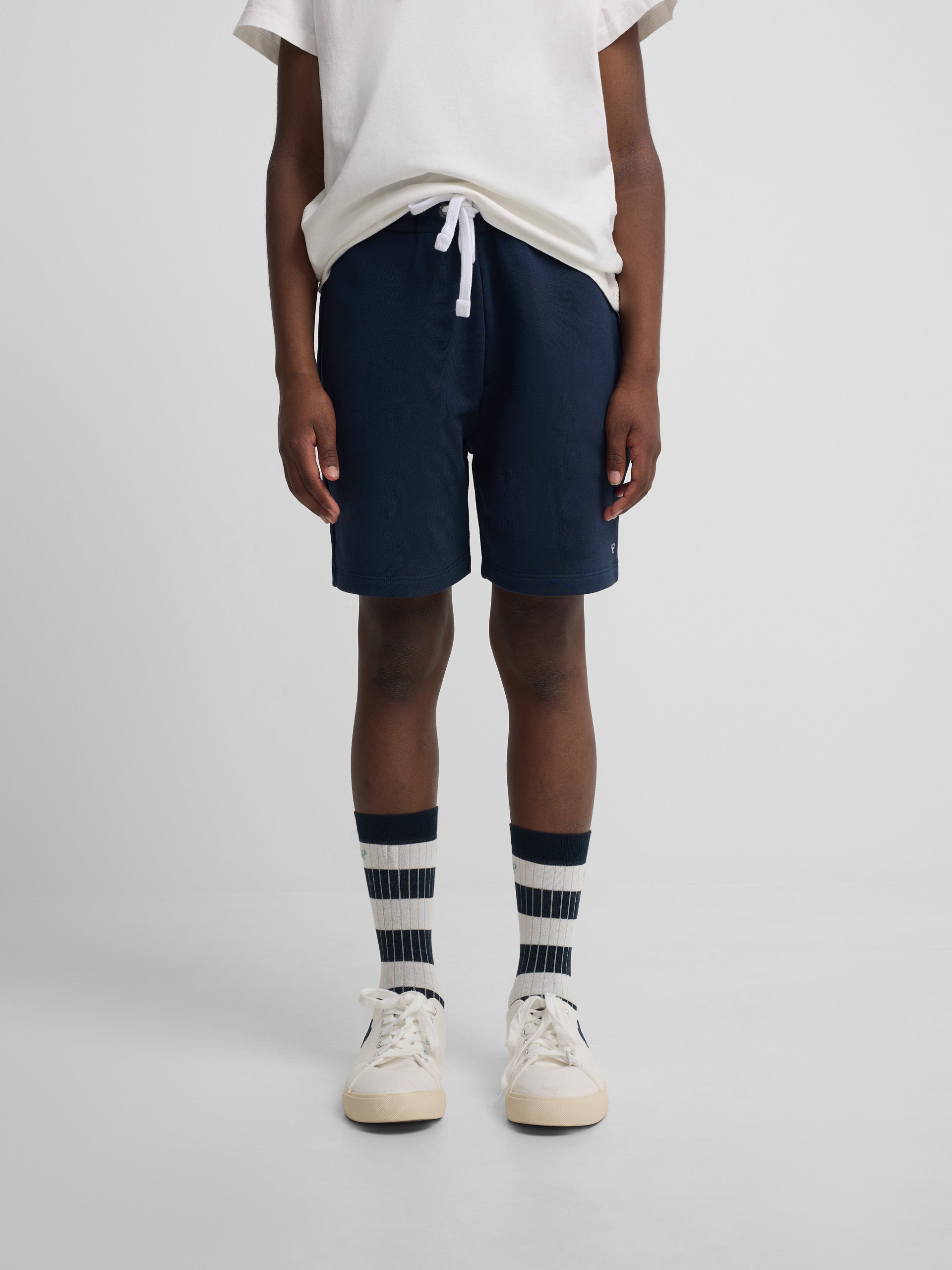 Kids' navy blue sports Bermuda shorts