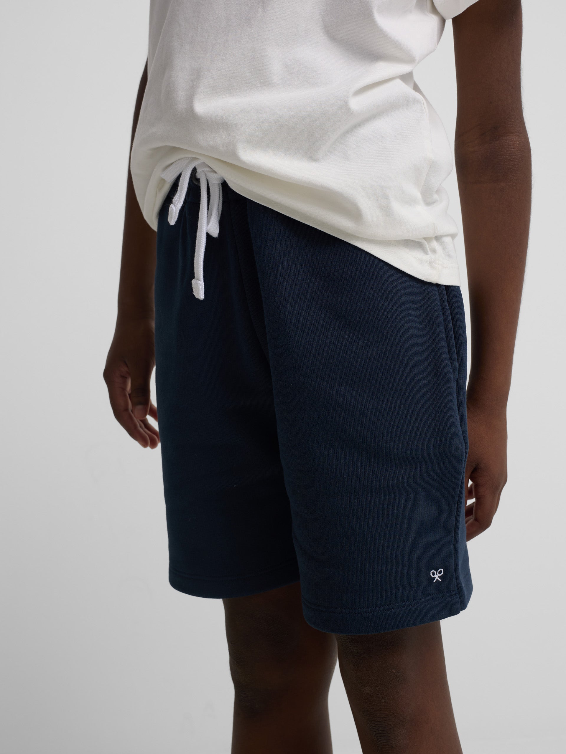 Kids' navy blue sports Bermuda shorts