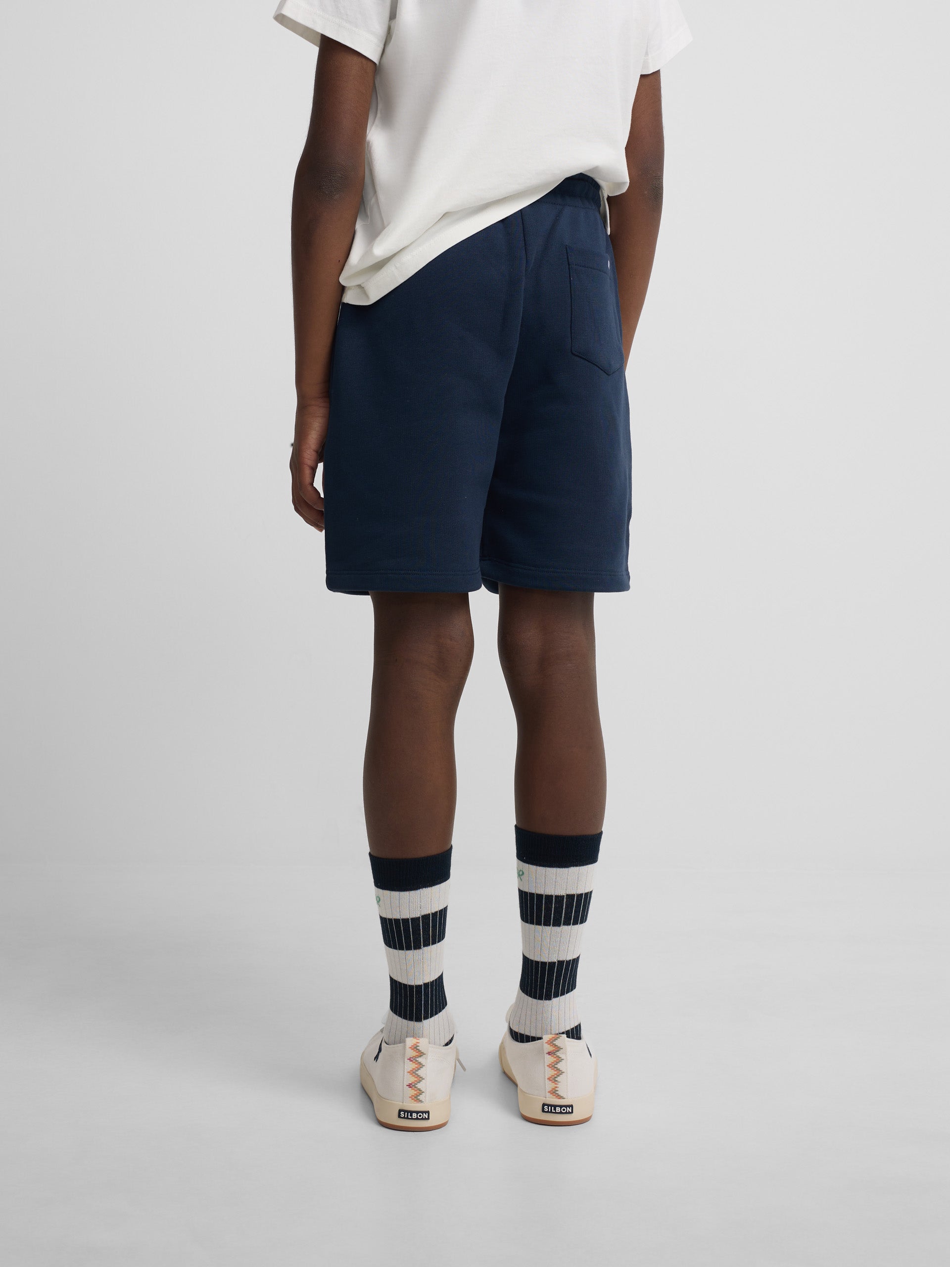Kids' navy blue sports Bermuda shorts