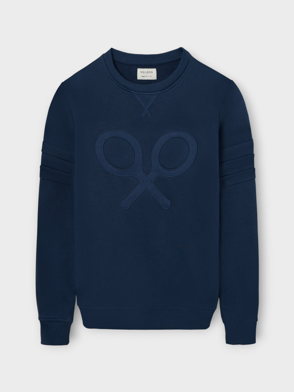 Navy tone embossed racket sweatshirt