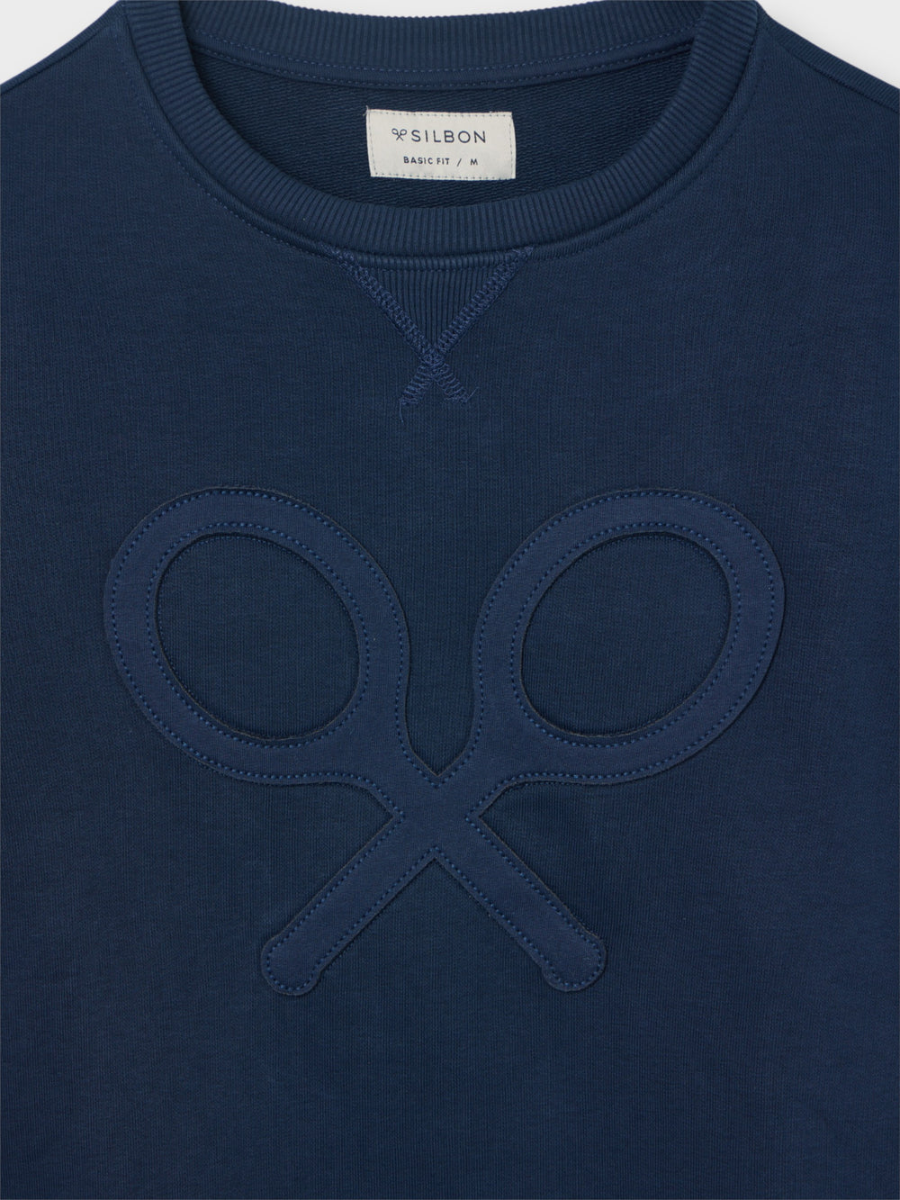 Navy tone embossed racket sweatshirt