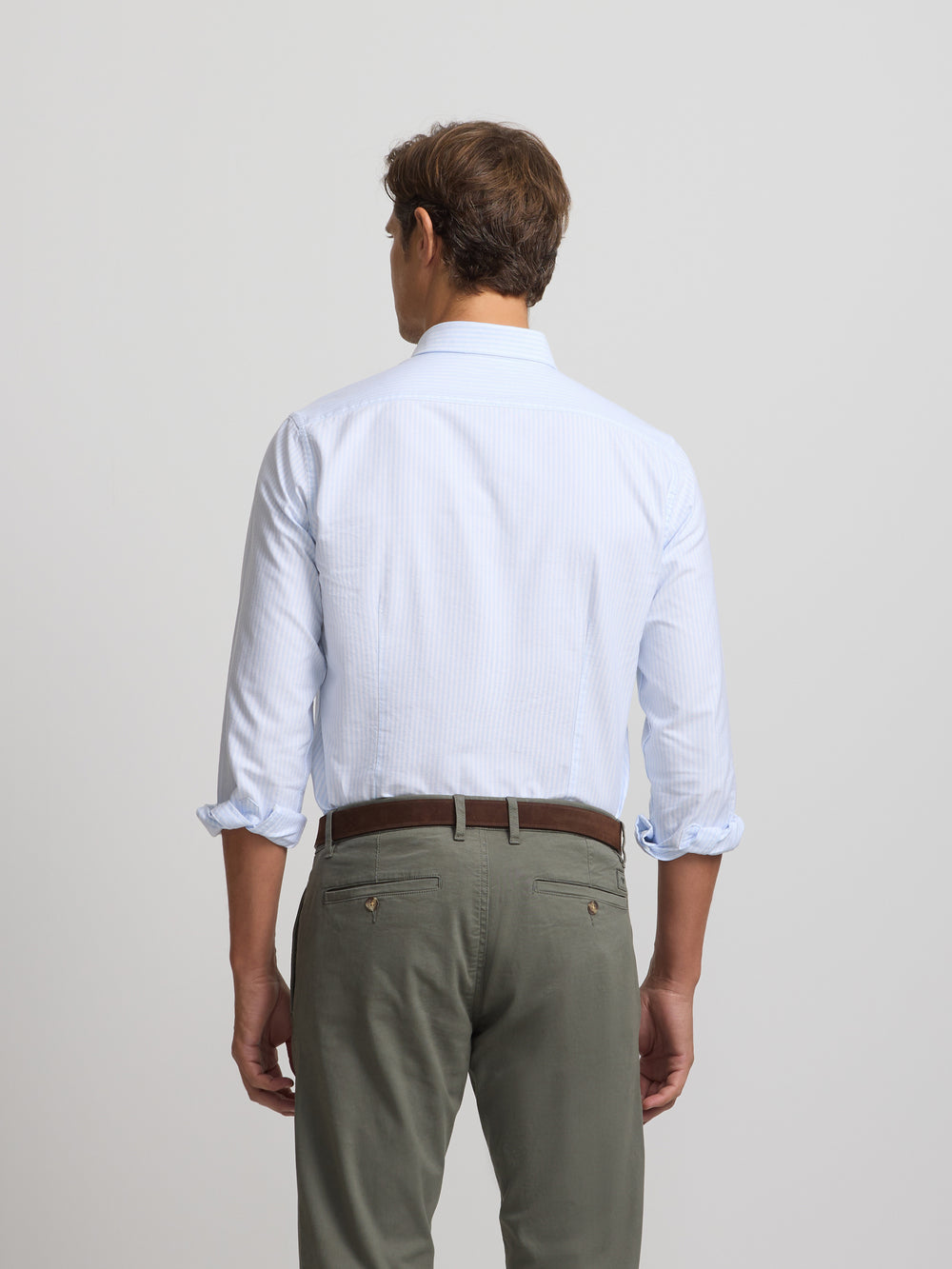 Light blue striped oxford sport shirt