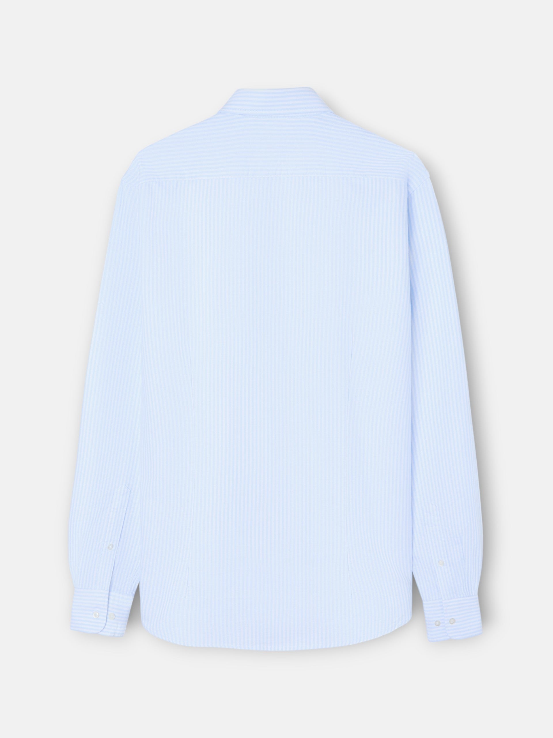 Camisa sport oxford raqueta rayas ancha celeste