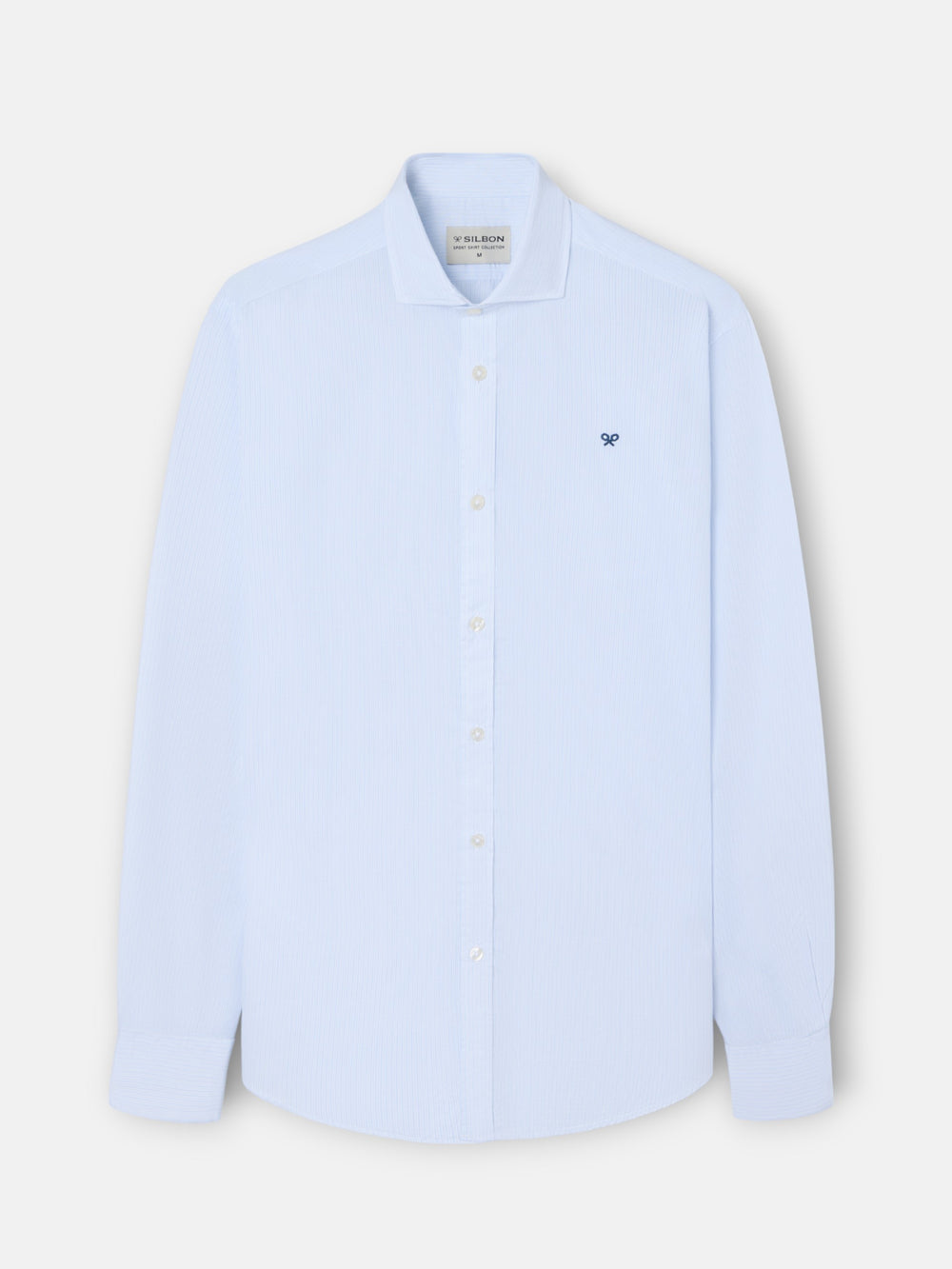 Classic sport shirt with light blue mini stripe