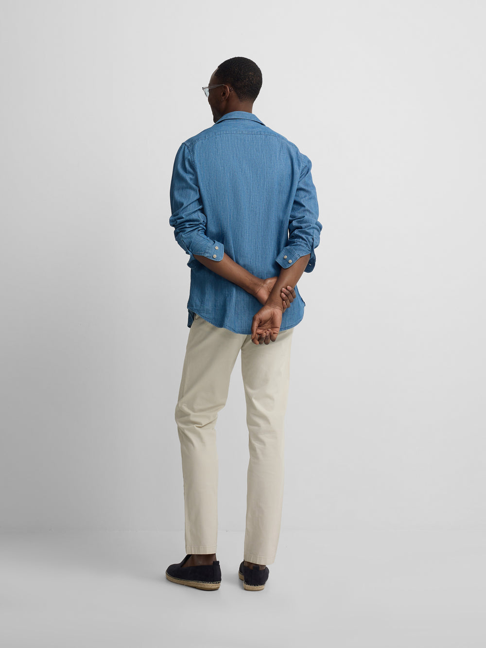 Camisa sport denim azul navy