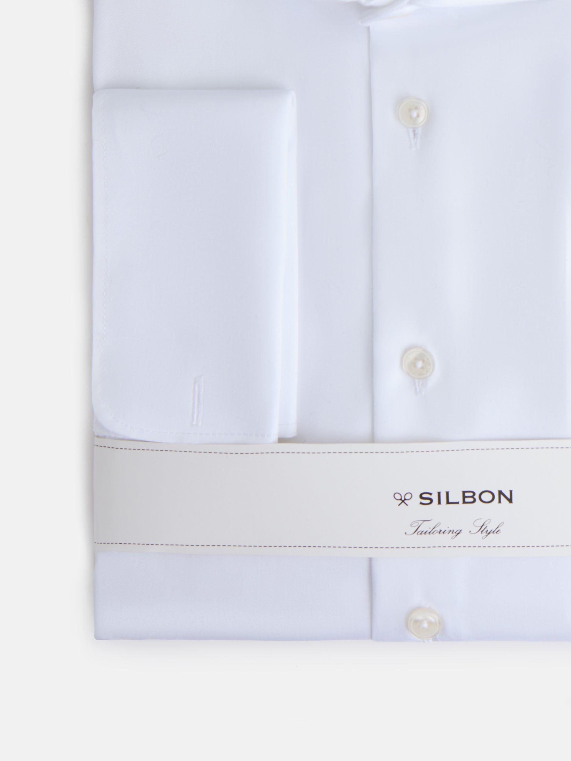 Camisa vestir easy iron puño doble blanca