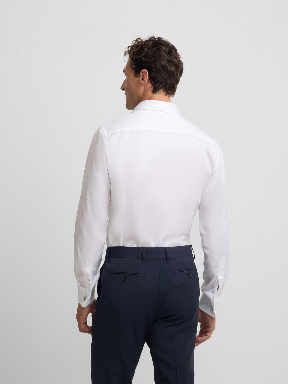 Chemise habillée easy iron à poignets doubles blanche