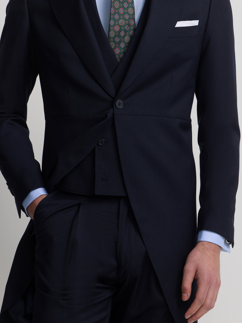 Navy blue herringbone coat