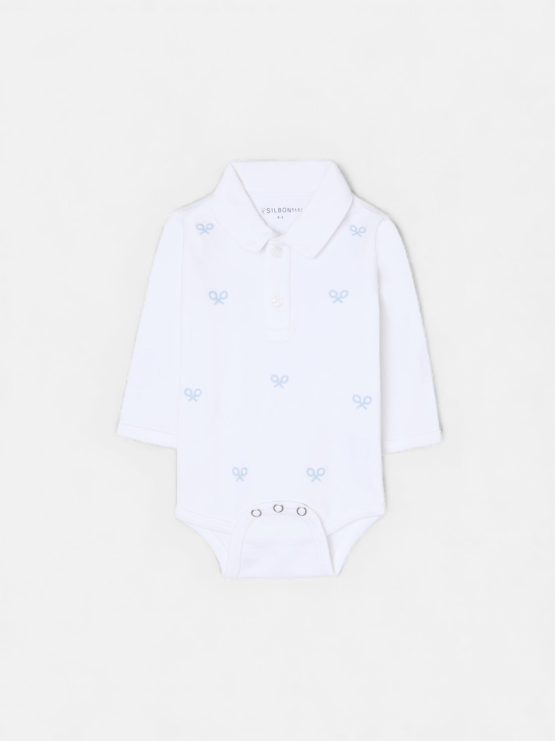 Body baby manga larga multiraqueta azul celeste