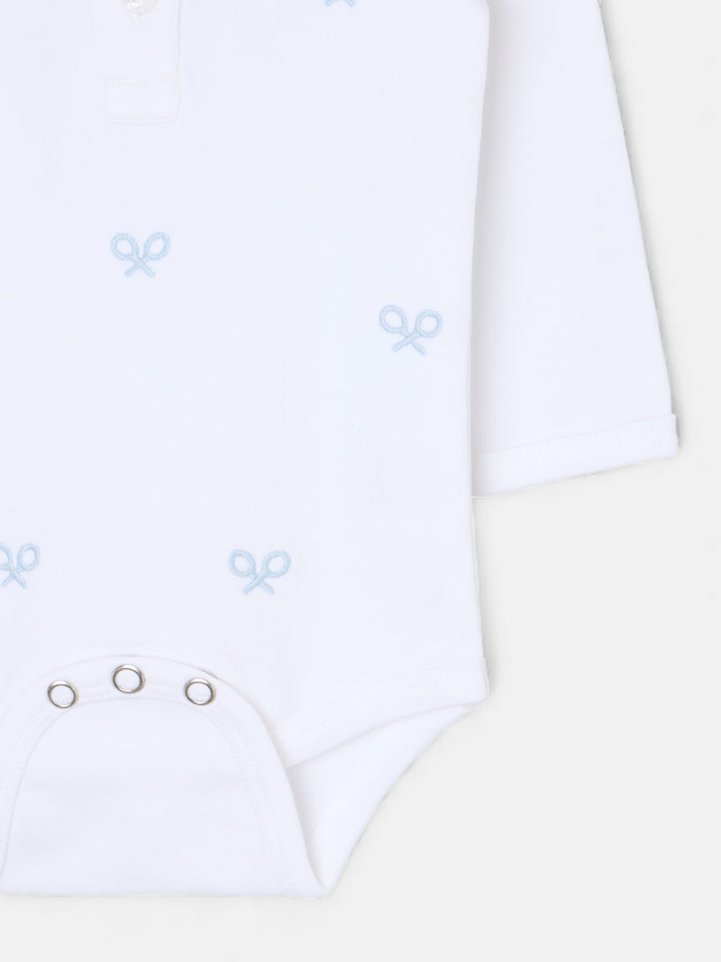 Body baby manga larga multiraqueta azul celeste