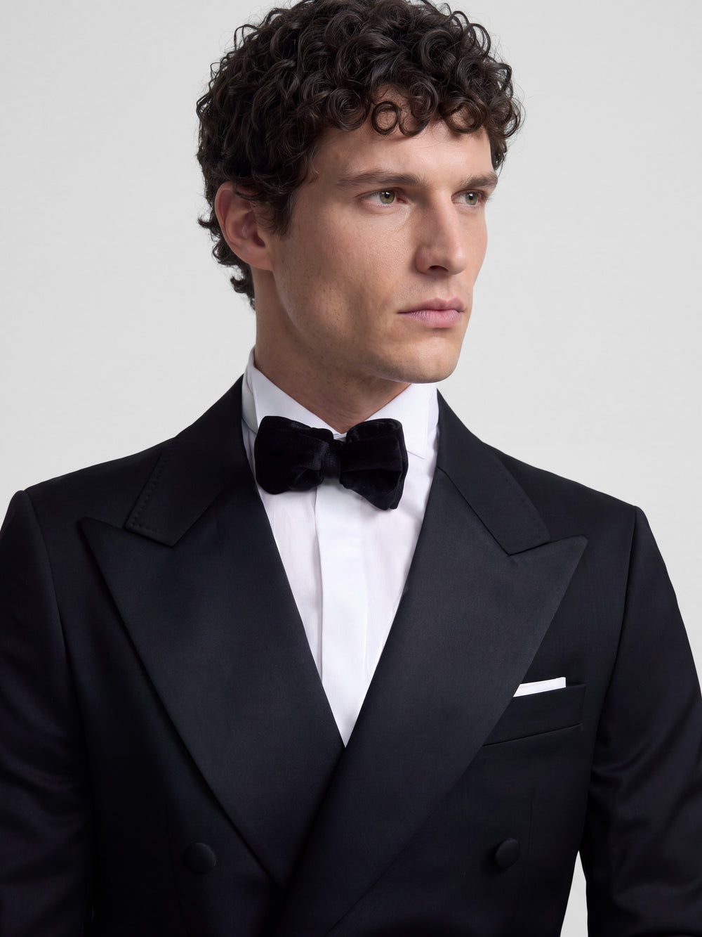 Veste de smoking croisée classique noire