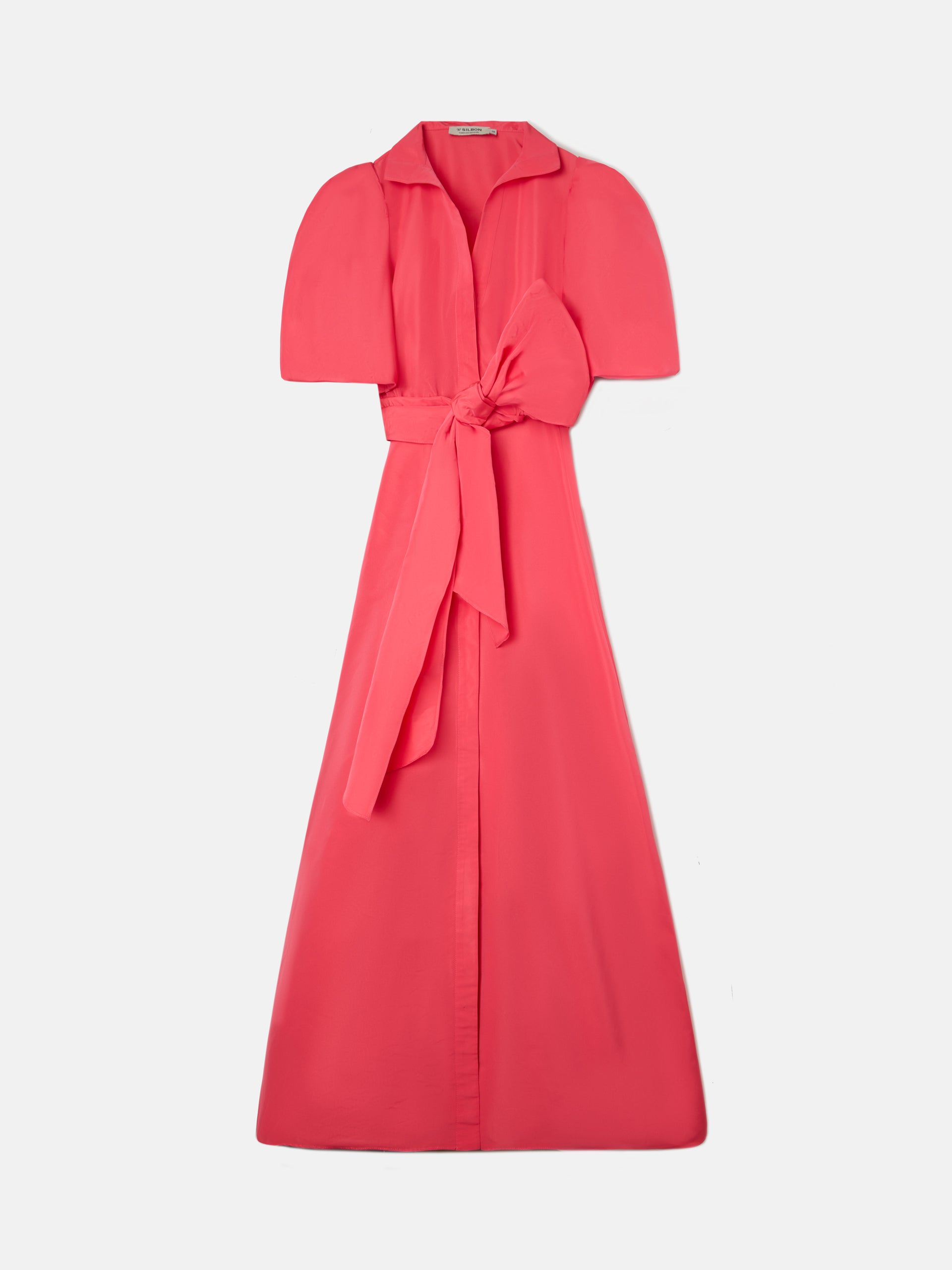 Vestido CaprileXSilbon camisa tafetá vermelho