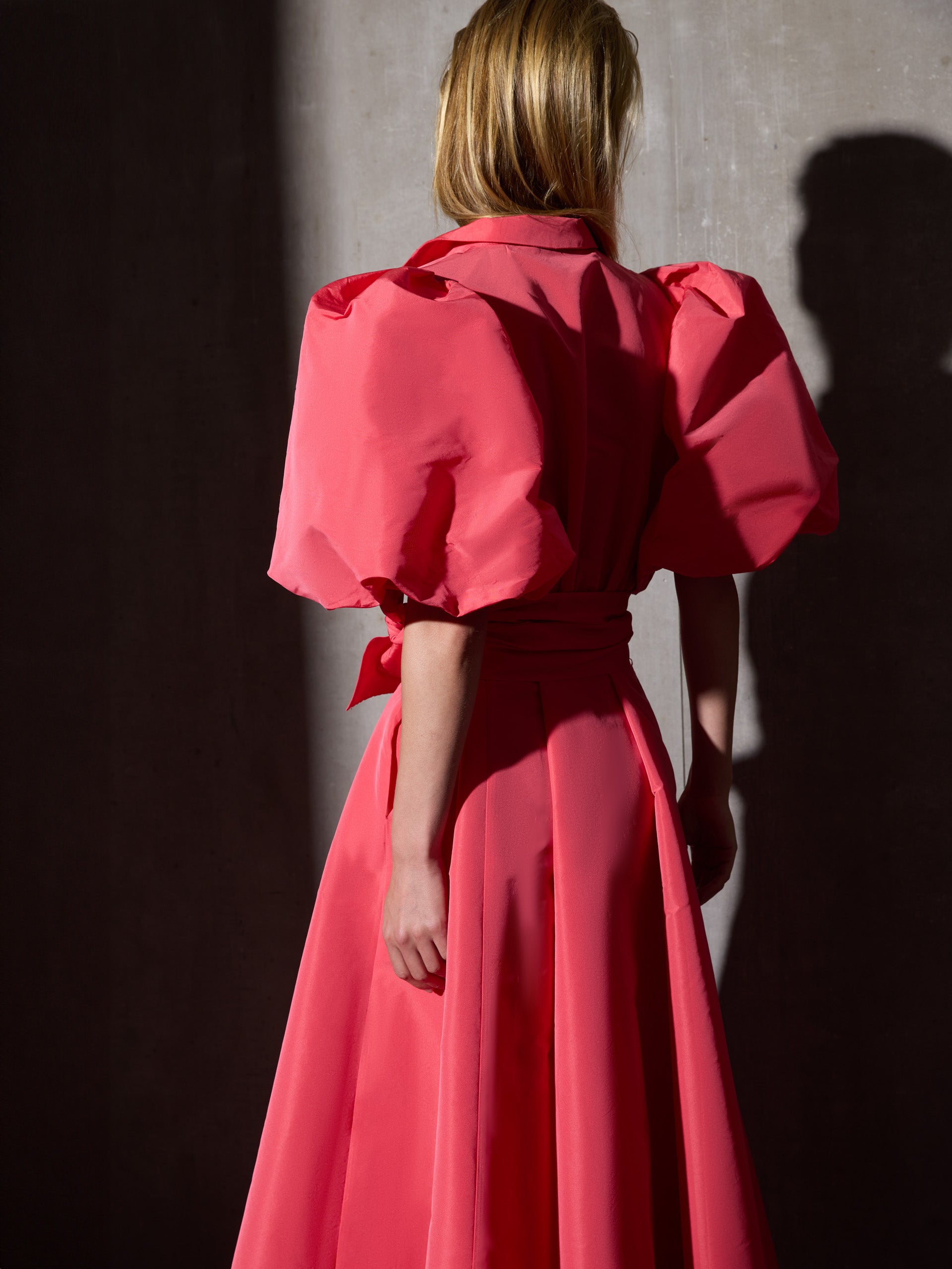 Vestido CaprileXSilbon camisa tafetá vermelho