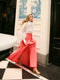 Falda CaprileXSilbon tafeta coral
