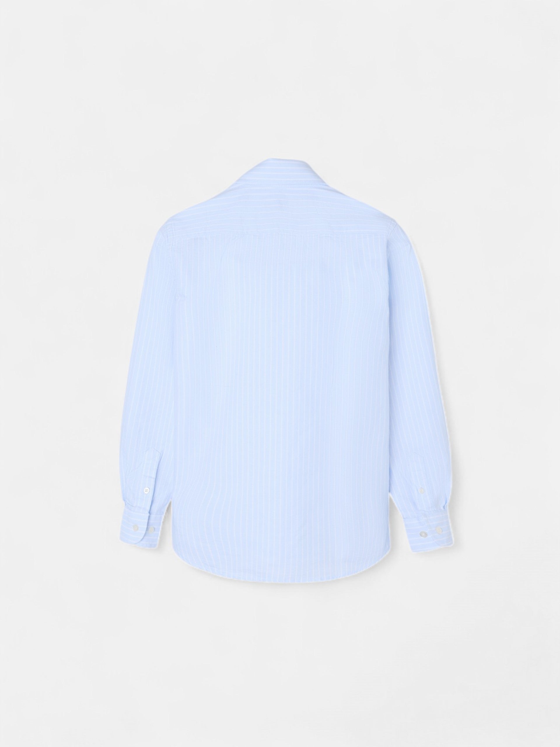 Kids' sport Oxford shirt light blue with fine white stripe