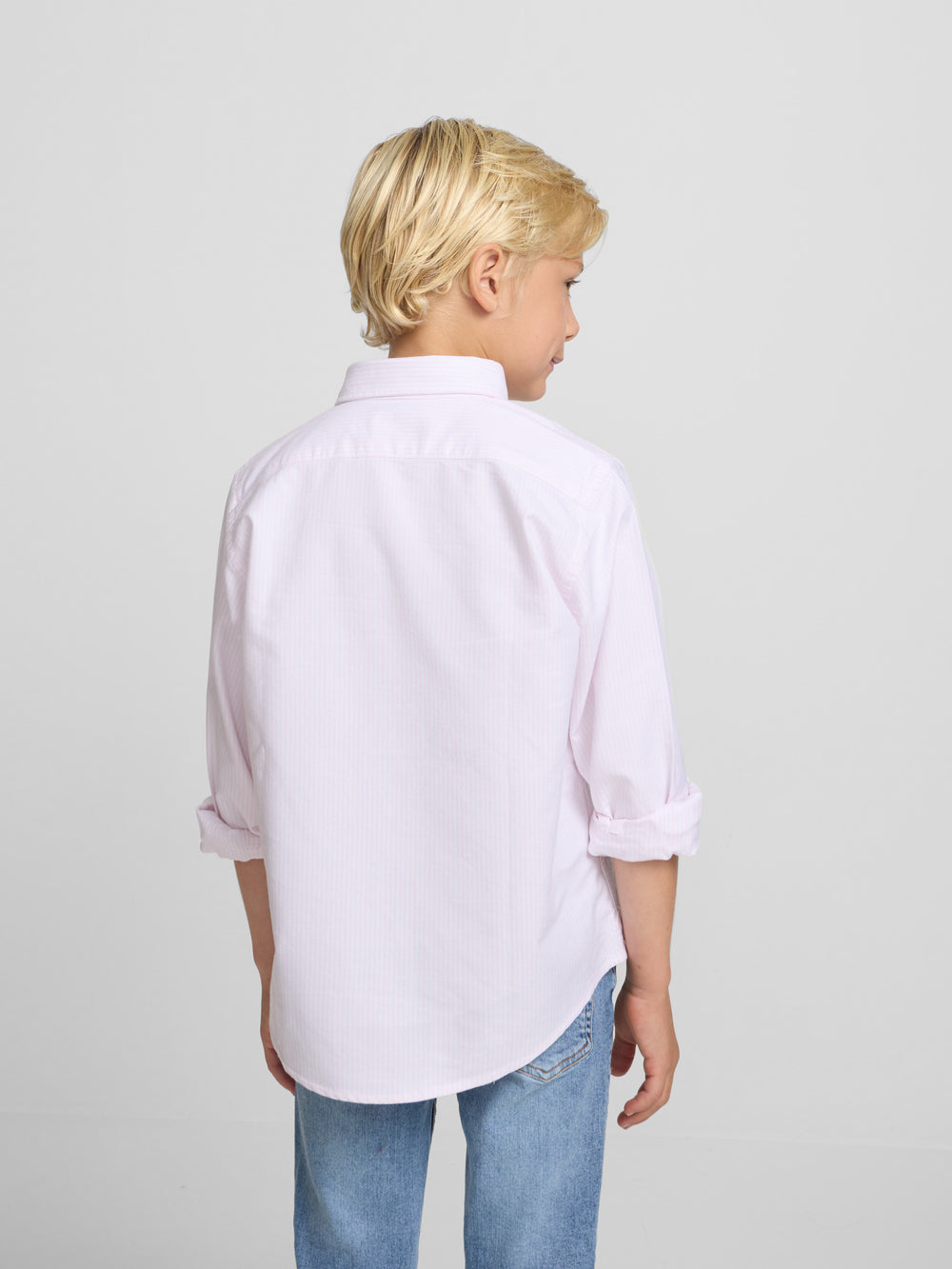 Camisa sport kids oxford raqueta rayas rosa