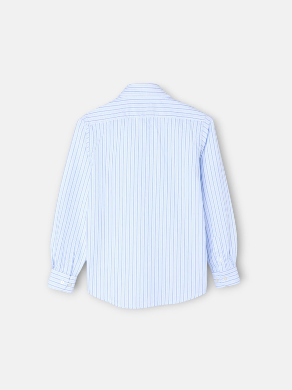 Chemise sport enfant oxford rayures bleu marine