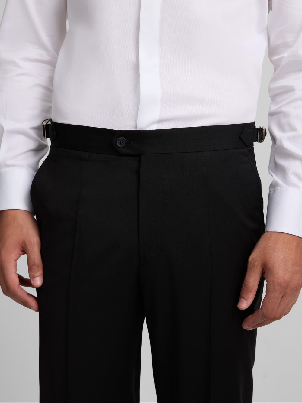 Pantalon smoking croisé classique noir