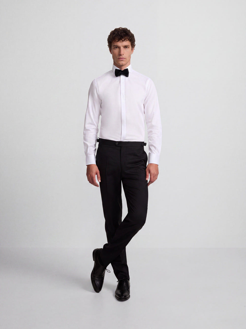 Pantalon smoking croisé classique noir