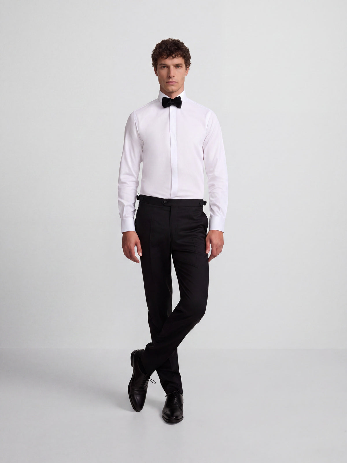 Pantalon smoking croisé classique noir