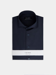 Camisa vestir lisa azul marino