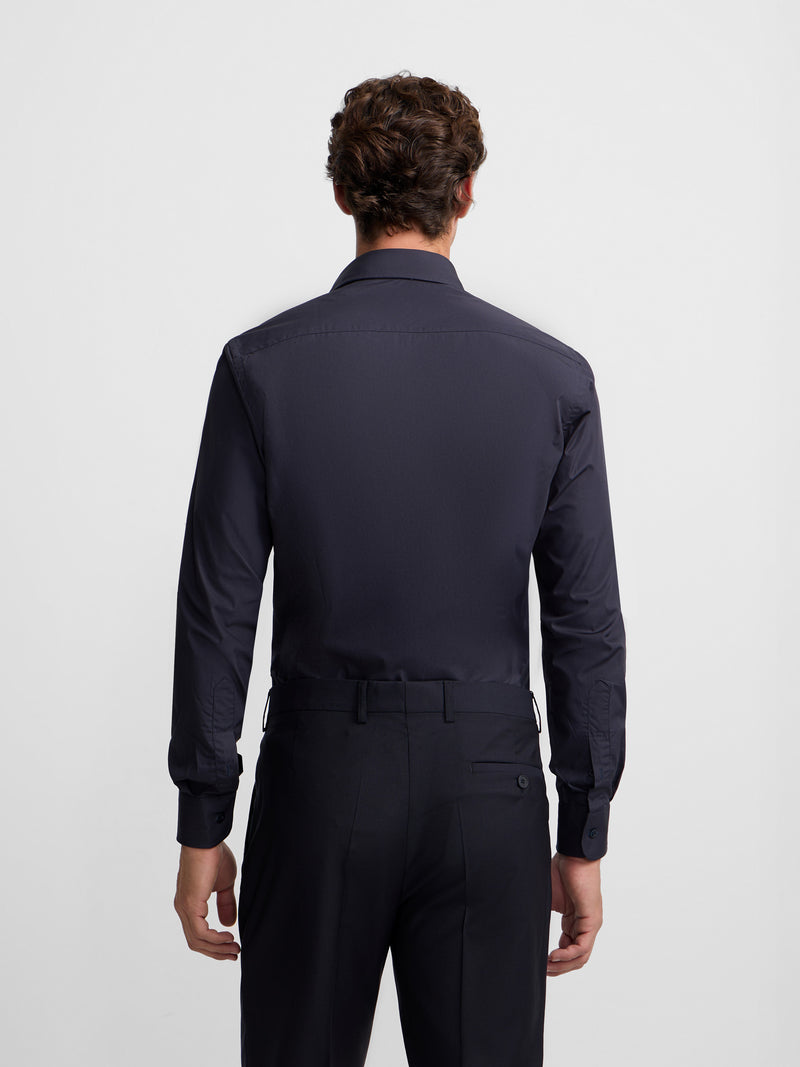 Camisa de vestir lisa azul-marinho